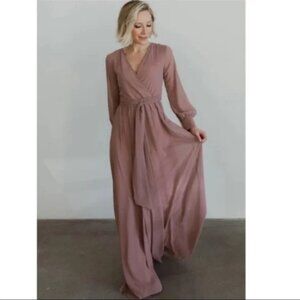 Baltic Born Lydia Pink Long Sleeve Maxi Dress Gown XL